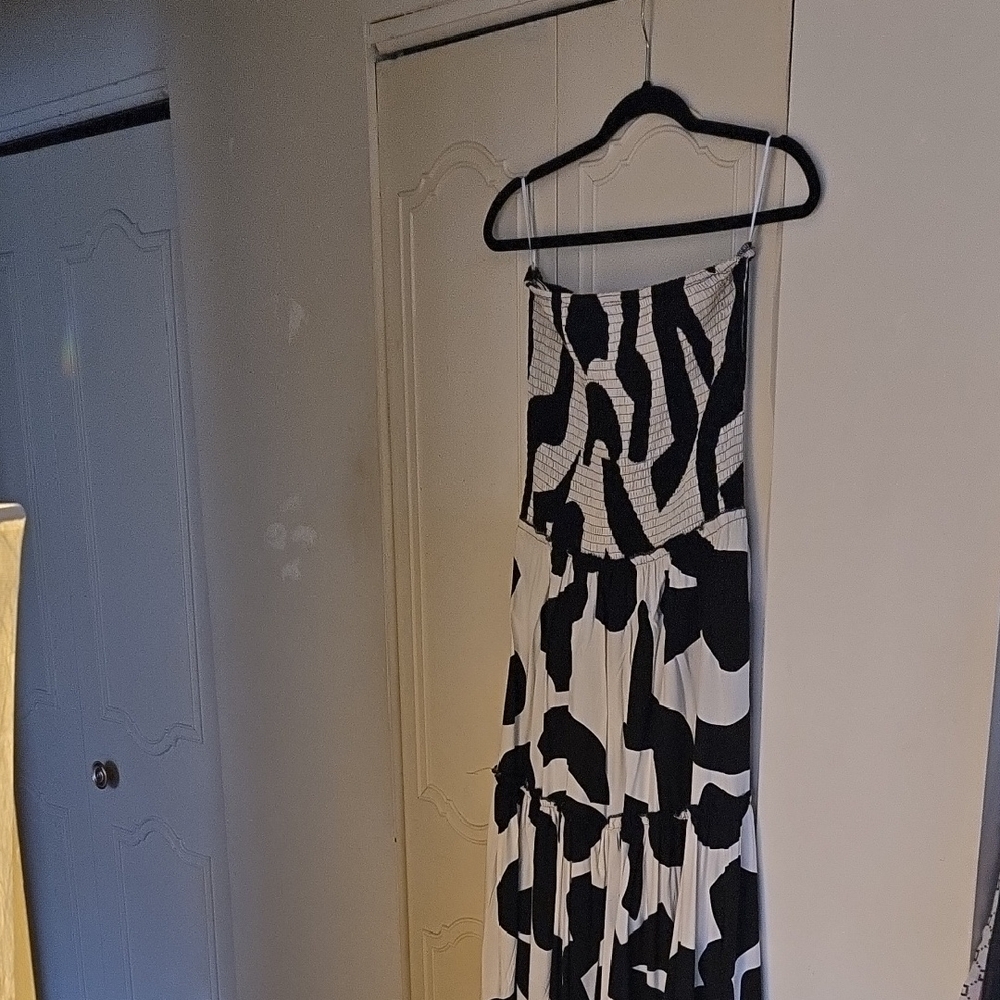 Black & White Patterned Maxi Dress